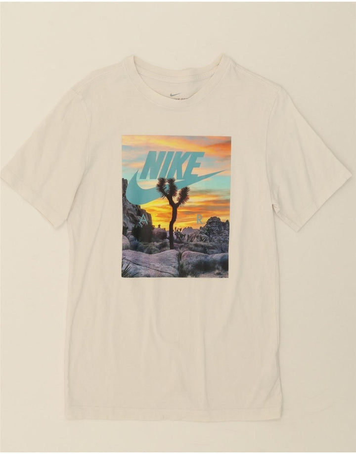 NIKE Mens Graphic T-Shirt Top Small White Cotton Vintage Nike and Second-Hand Nike from Messina Hembry 