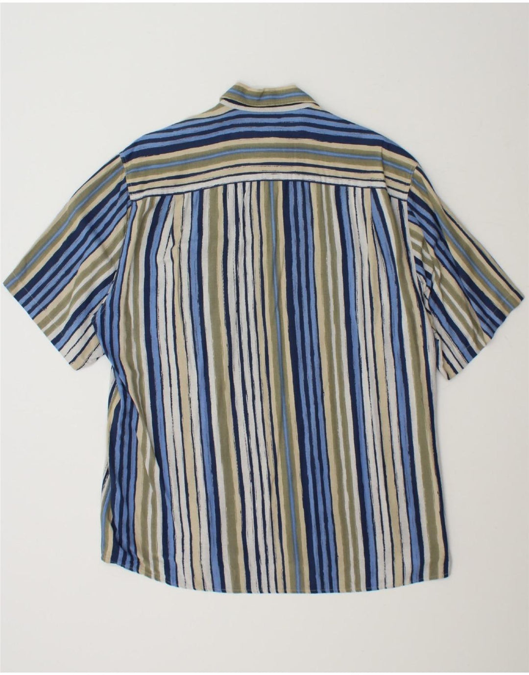 VINTAGE Mens Short Sleeve Shirt UK 40 Medium Multicoloured Striped Vintage Vintage and Second-Hand Vintage from Messina Hembry 
