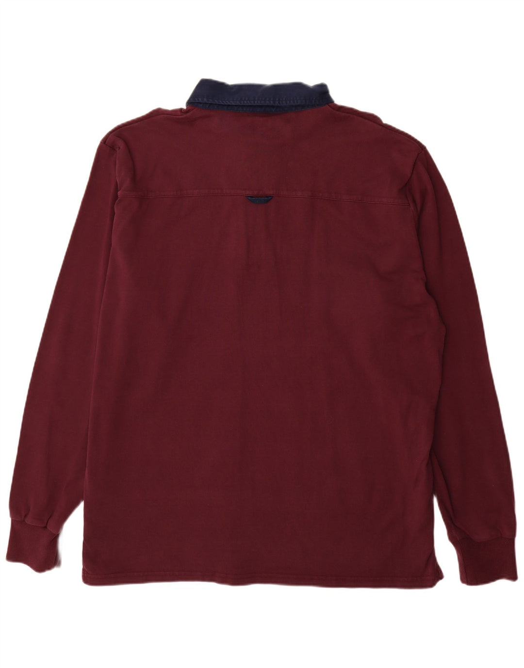 GANT Mens Long Sleeve Rugby Polo Shirt 4XL Burgundy Colourblock Cotton