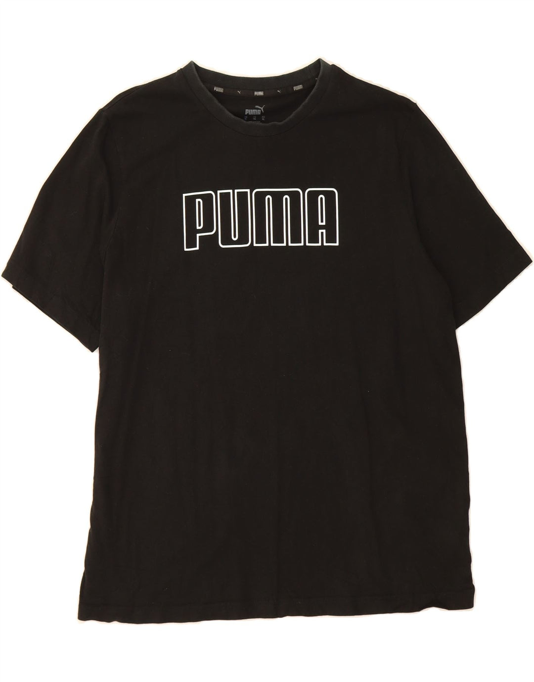 PUMA Mens Graphic T-Shirt Top XL Black Vintage Puma and Second-Hand Puma from Messina Hembry 
