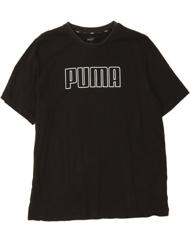PUMA Mens Graphic T-Shirt Top XL Black Vintage Puma and Second-Hand Puma from Messina Hembry 