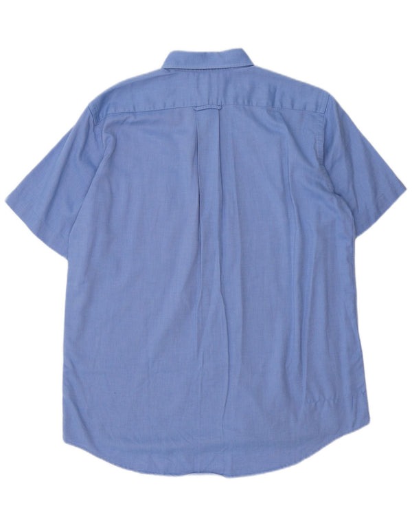 Lacoste Mens Short Sleeve Shirt Size 40 Medium Blue Cotton