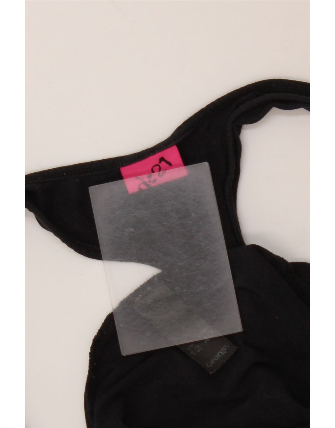 VINTAGE Womens Graphic Vest Top UK 12 Medium Black Cotton