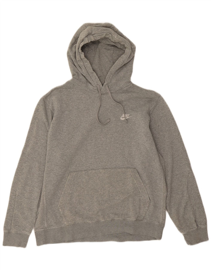 Nike Mens Hoodie Jumper Large Grey Cotton
