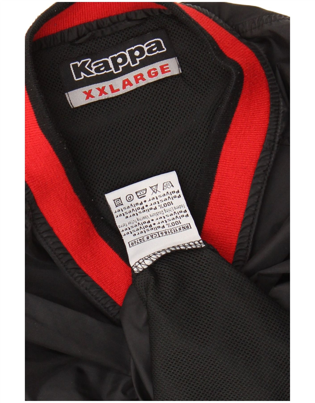 KAPPA Mens Pullover Tracksuit Top 2XL Black Colourblock Polyester