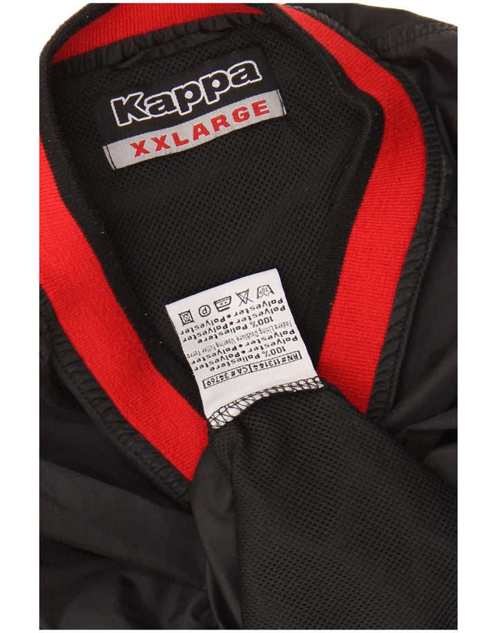 KAPPA Mens Pullover Tracksuit Top 2XL Black Colourblock Polyester
