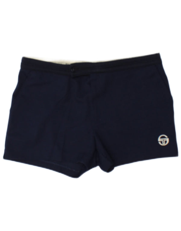 Sergio Tacchini Womens Sport Shorts UK 14 Large Navy Blue Polyester