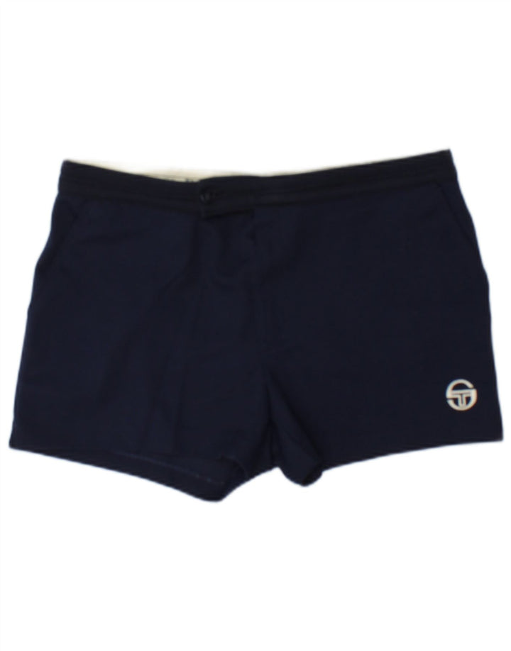 Sergio Tacchini Womens Sport Shorts UK 14 Large Navy Blue Polyester