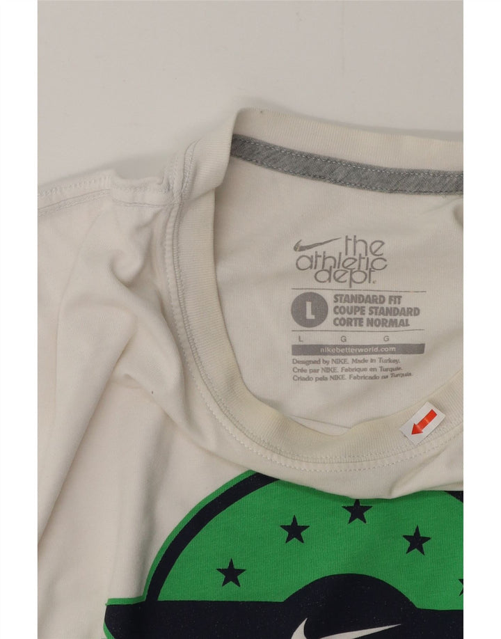 NIKE Mens Coupe Standard Standard Fit Graphic T-Shirt Top Large White