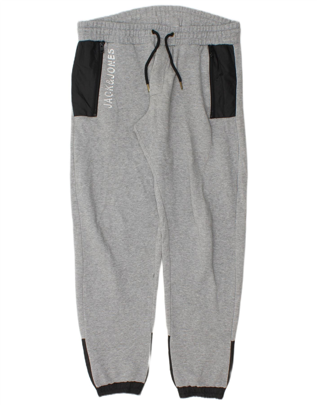 JACK & JONES Mens Tracksuit Trousers Joggers Large  Grey Colourblock