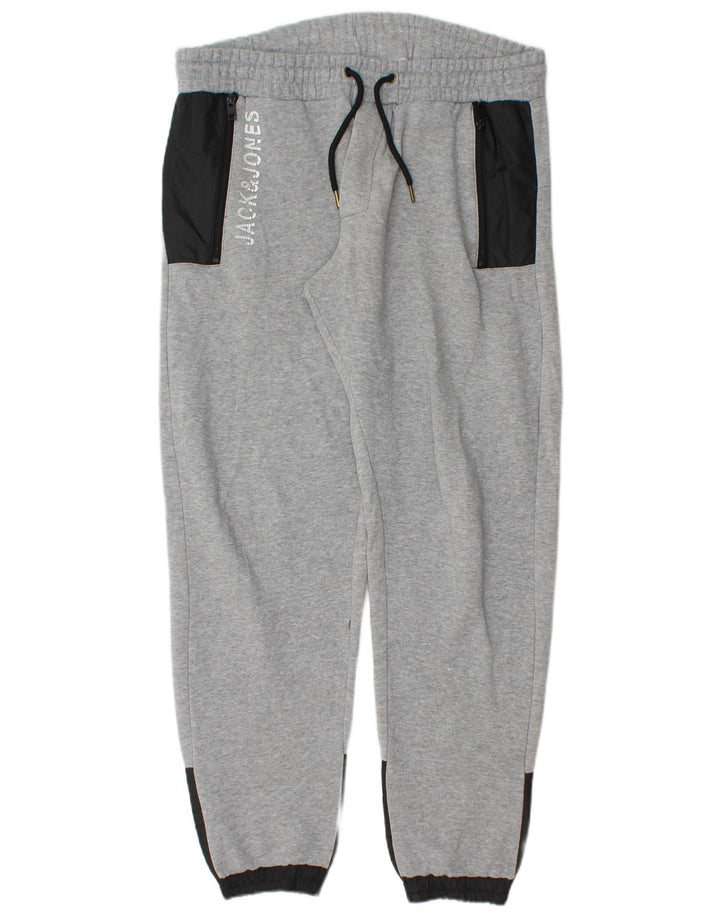 JACK & JONES Mens Tracksuit Trousers Joggers Large  Grey Colourblock