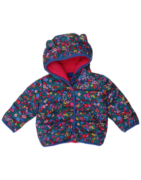 JOULES Baby Girls Hooded Padded Jacket 3-6 Months Multicoloured Floral