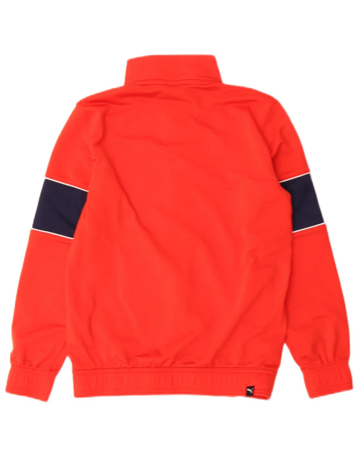 Puma Boys Tracksuit Top Jacket 11-12 Years Red Colourblock Polyester