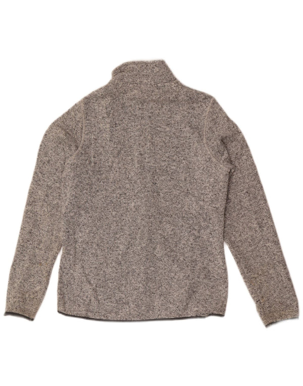Eddie Bauer Womens Tracksuit Top Jacket UK 14 Medium Grey Flecked Polyester