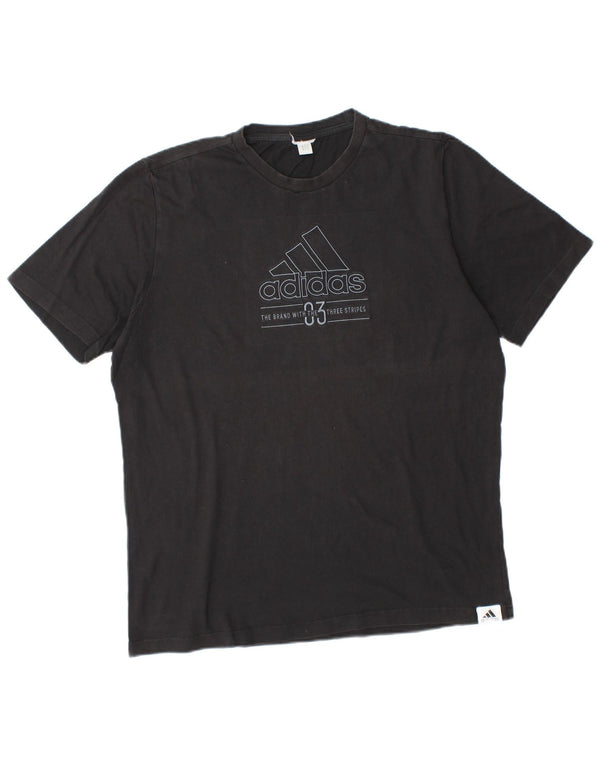 ADIDAS Mens Graphic T-Shirt Top Large Black