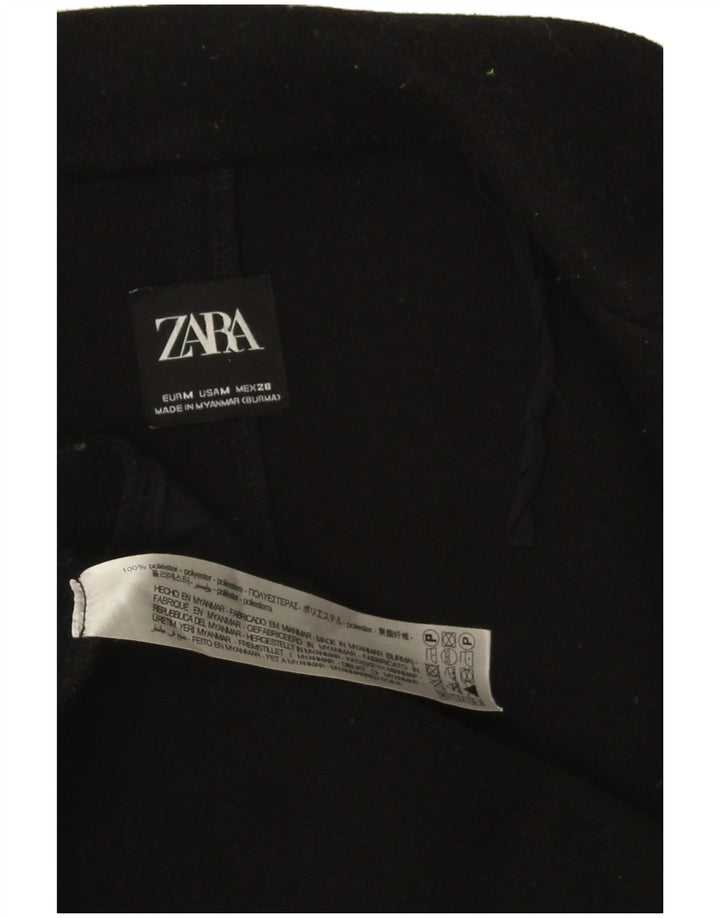 Zara Womens Open Overcoat UK 14 Medium Black Polyester
