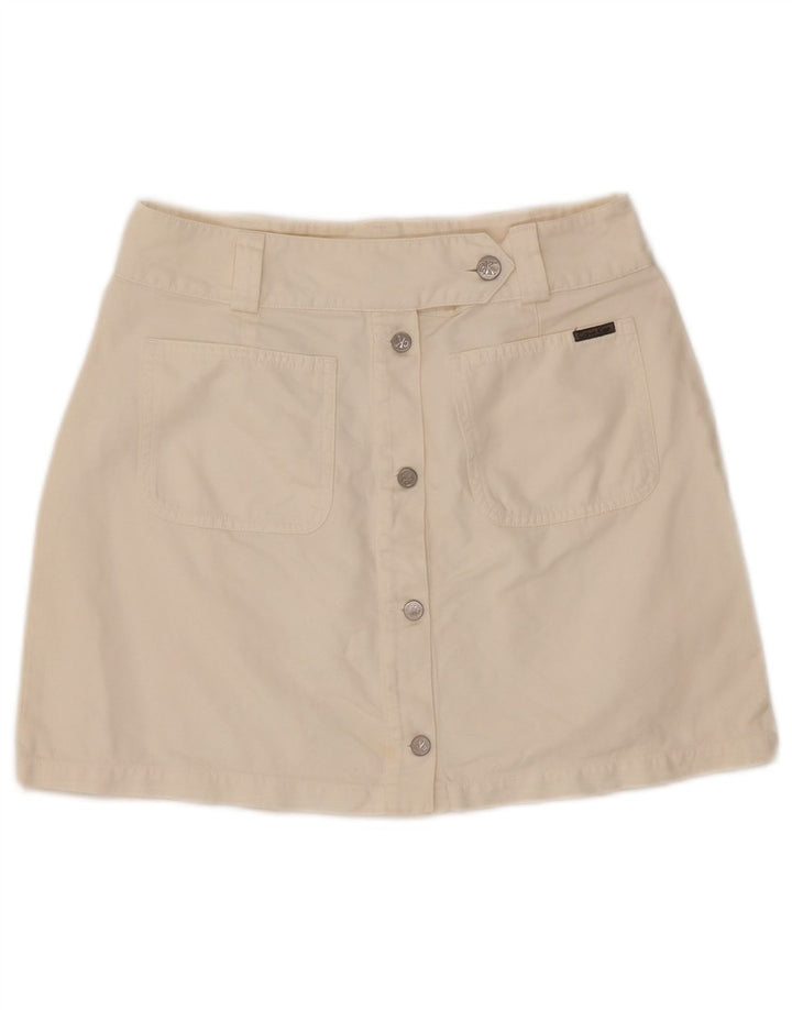 CALVIN KLEIN Womens Mini Skirt W30 Medium Off White Cotton