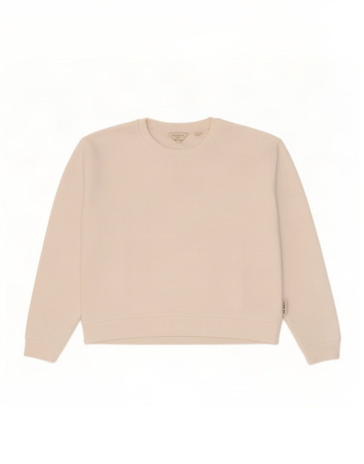 Ted Baker Womens Oversized Sweatshirt Jumper Size 2 Small White Polyester