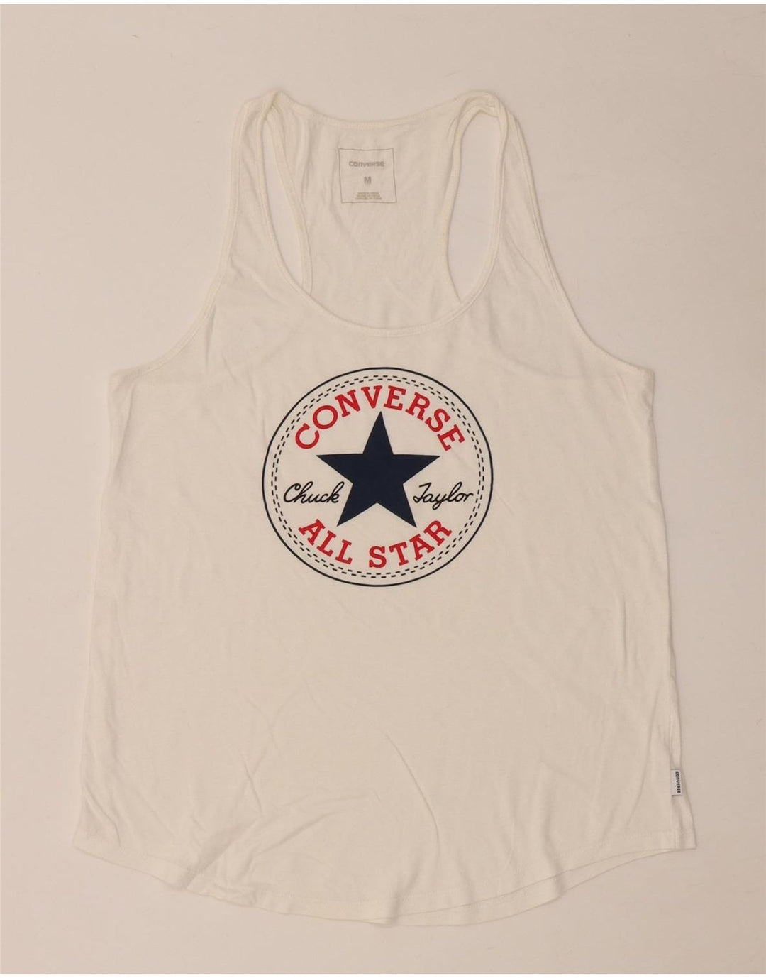 CONVERSE Womens Chuck Taylor Graphic Vest Top UK 12 Medium White