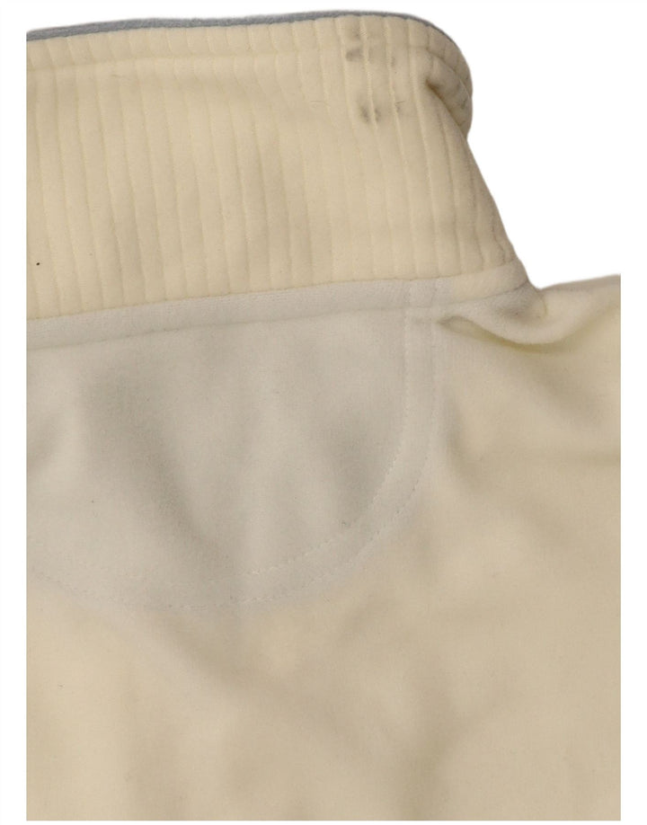 CHAMPION Womens Easy Fit Zip Neck Fleece Jumper UK 10 Small Off White