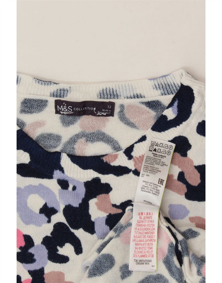 MARKS & SPENCER Womens Crew Neck Jumper Sweater UK 12 Medium Multicoloured Vintage Marks & Spencer and Second-Hand Marks & Spencer from Messina Hembry 