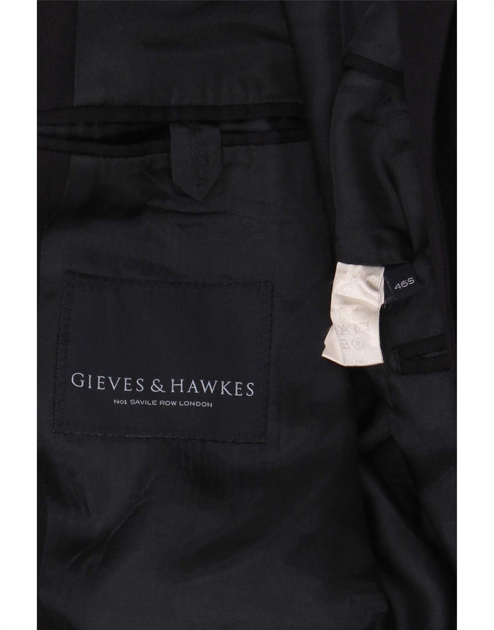 Gieves & Hawkes Mens 2 Button Blazer Jacket UK 46 3XL Navy Blue Wool