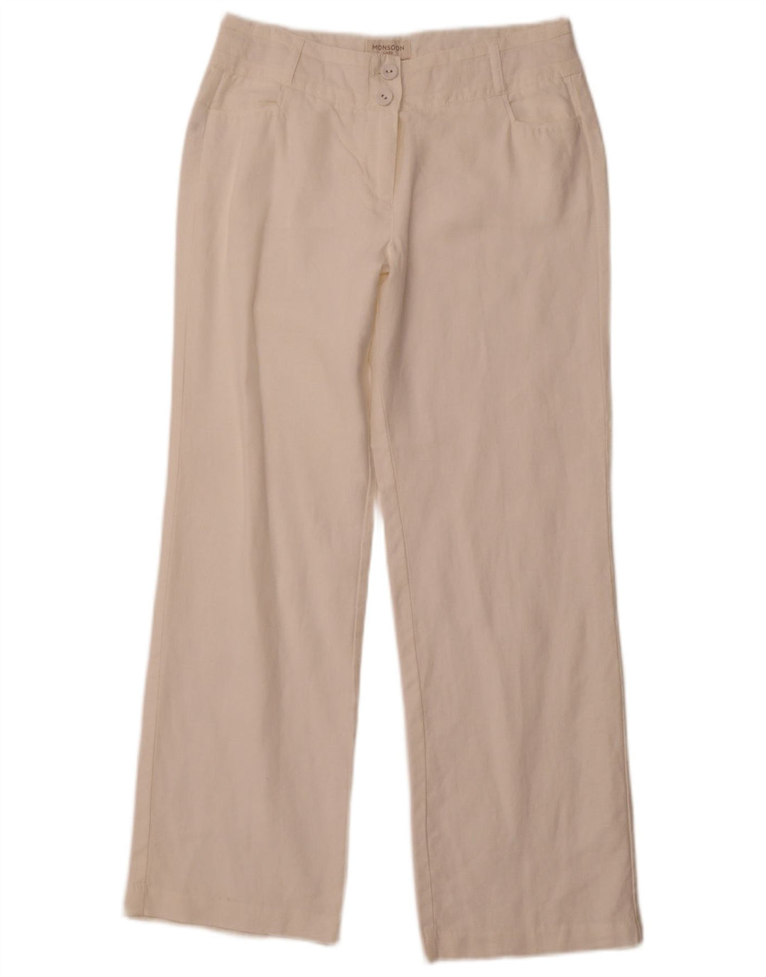 MONSOON Mens Straight Casual Trousers UK 10 Small W30 L29  White Linen