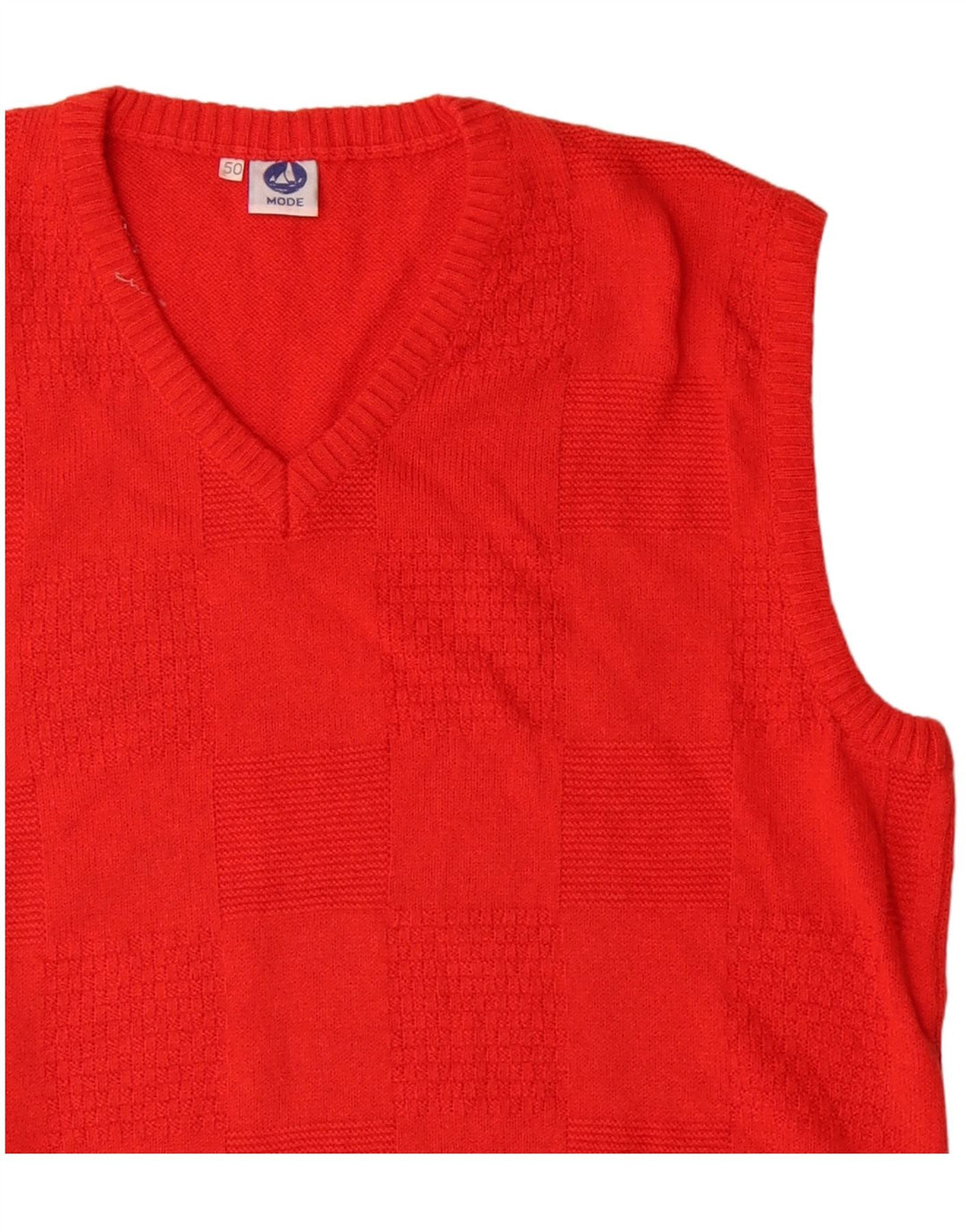 VINTAGE Mens Vest Tank Top IT 50 Medium Red Cotton