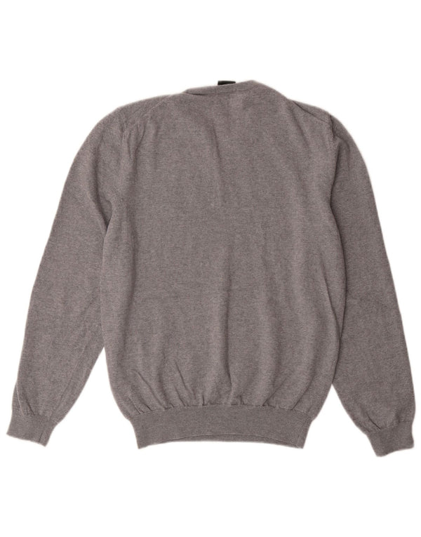 HUGO BOSS Womens V-Neck Jumper Sweater UK 10 Small Grey