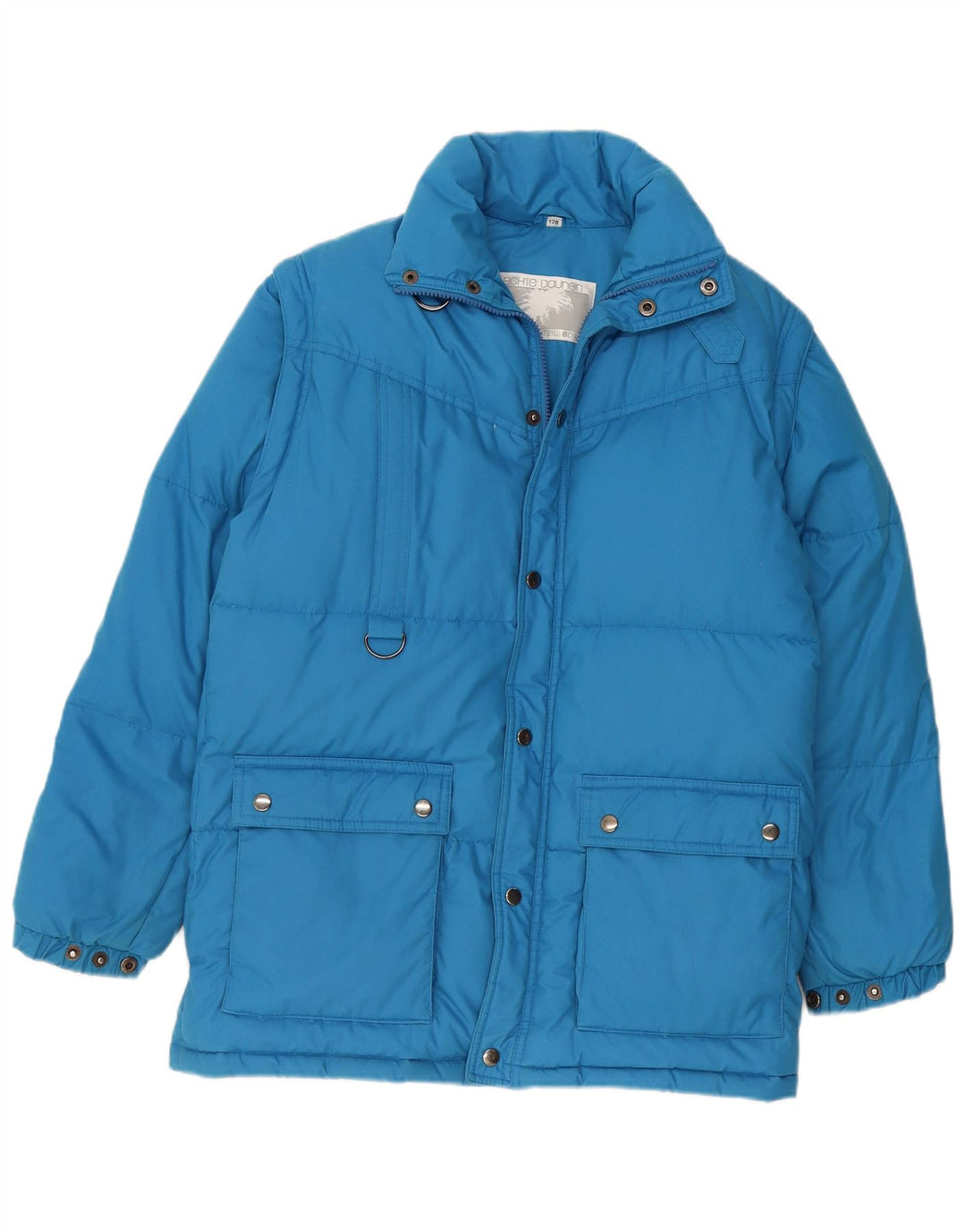 VINTAGE Boys Padded Jacket 15-16 Years Blue Polyester