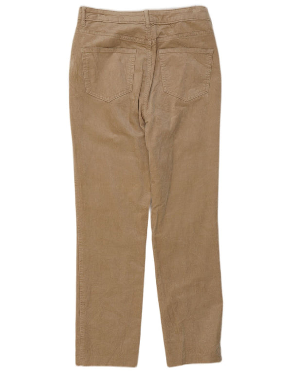 Marks & Spencer Womens Straight Corduroy Trousers UK 10 Small W27 L28 Beige