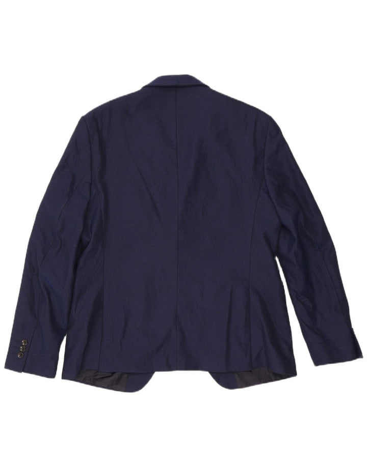 Zara Mens 1 Button Blazer Jacket EU 54 XL Navy Blue