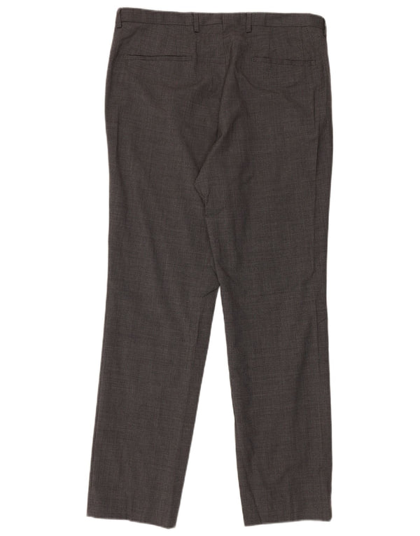 Hugo Boss Mens Straight Suit Trousers IT 50 Large W34 L31 Grey Houndstooth
