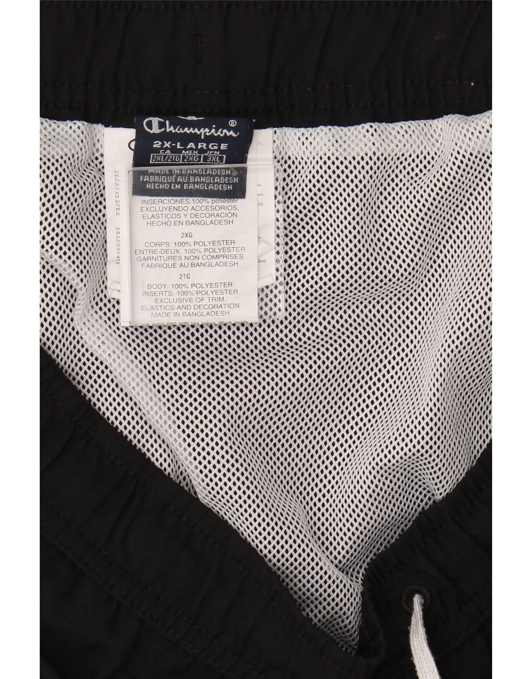 Champion Mens Graphic Sport Shorts 2XL Black Polyester