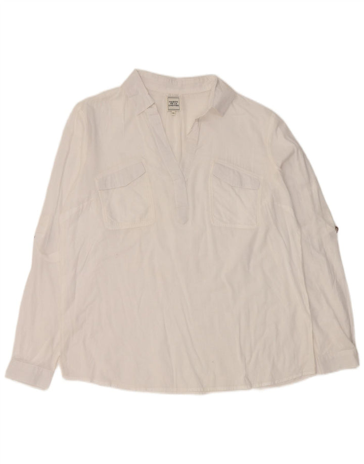 Vintage Womens Pullover Shirt EU 44 XL White
