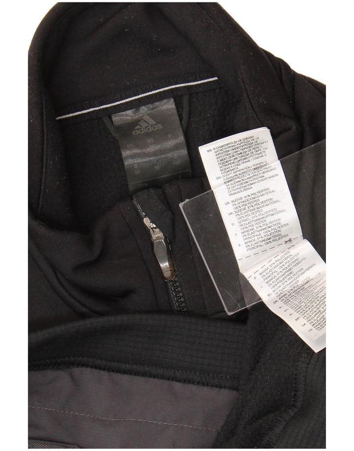 Adidas Mens Tracksuit Top Jacket UK 40/42 Medium Black Polyester