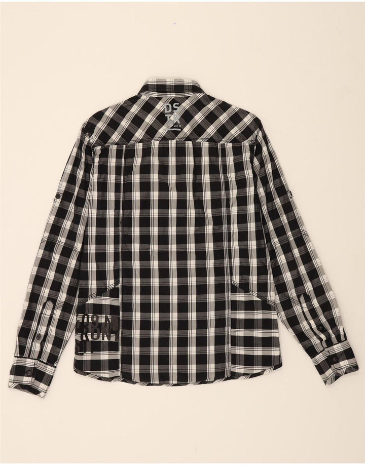 ANGELO LITRICO Mens Shirt Size 39/40 Medium Black Plaid Cotton Vintage Angelo Litrico and Second-Hand Angelo Litrico from Messina Hembry 