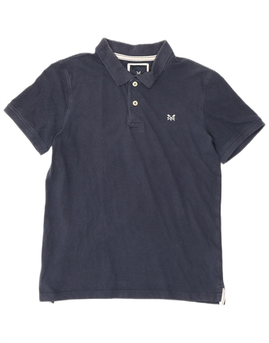 CREW CLOTHING Mens Polo Shirt Medium Navy Blue Cotton