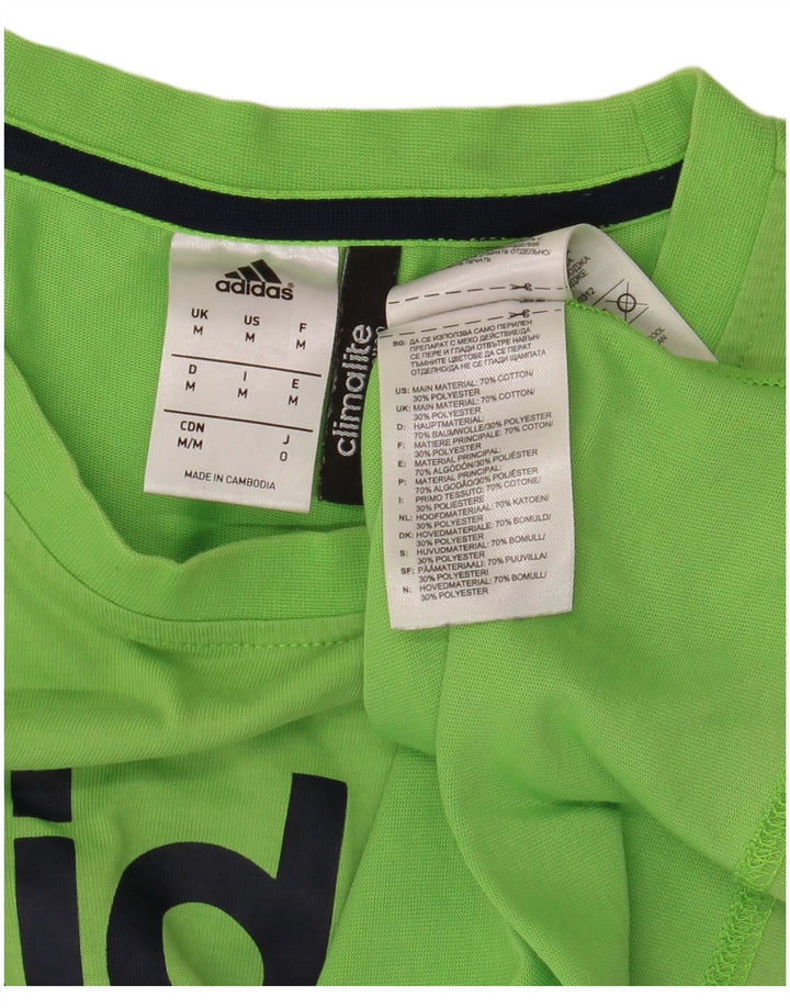 ADIDAS Mens Climalite Graphic T-Shirt Top Medium Green Cotton