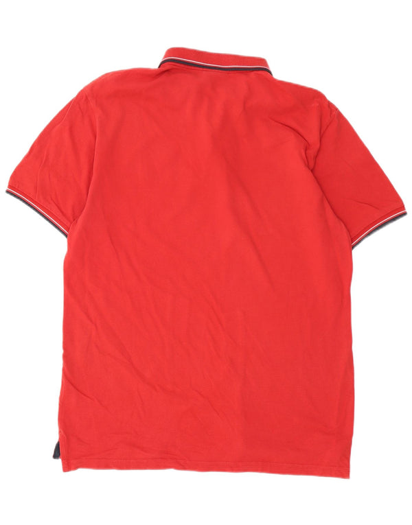 Conte of Florence Mens Polo Shirt Large Red Cotton