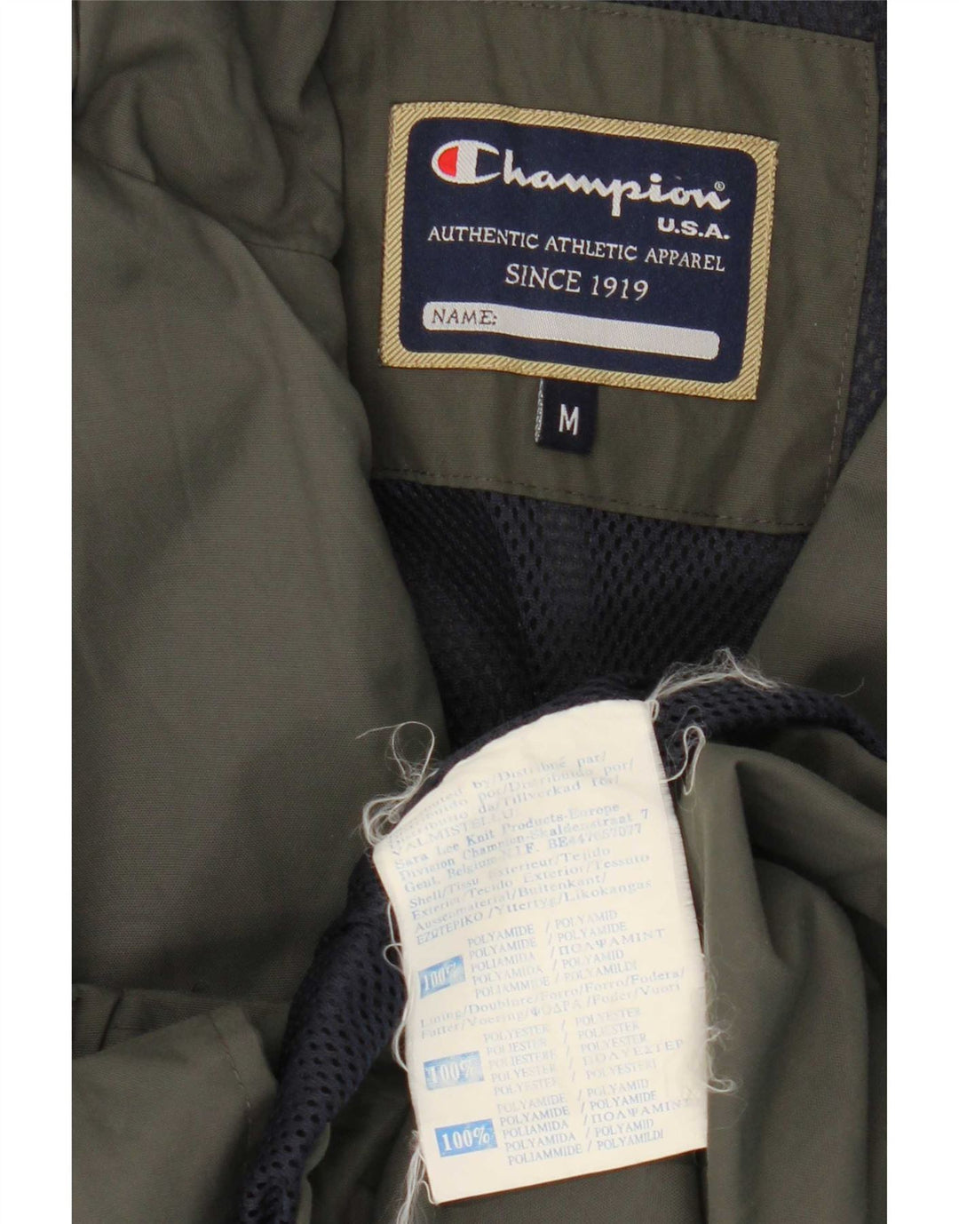 Champion Mens Rain Jacket UK 38 Medium Khaki Polyamide