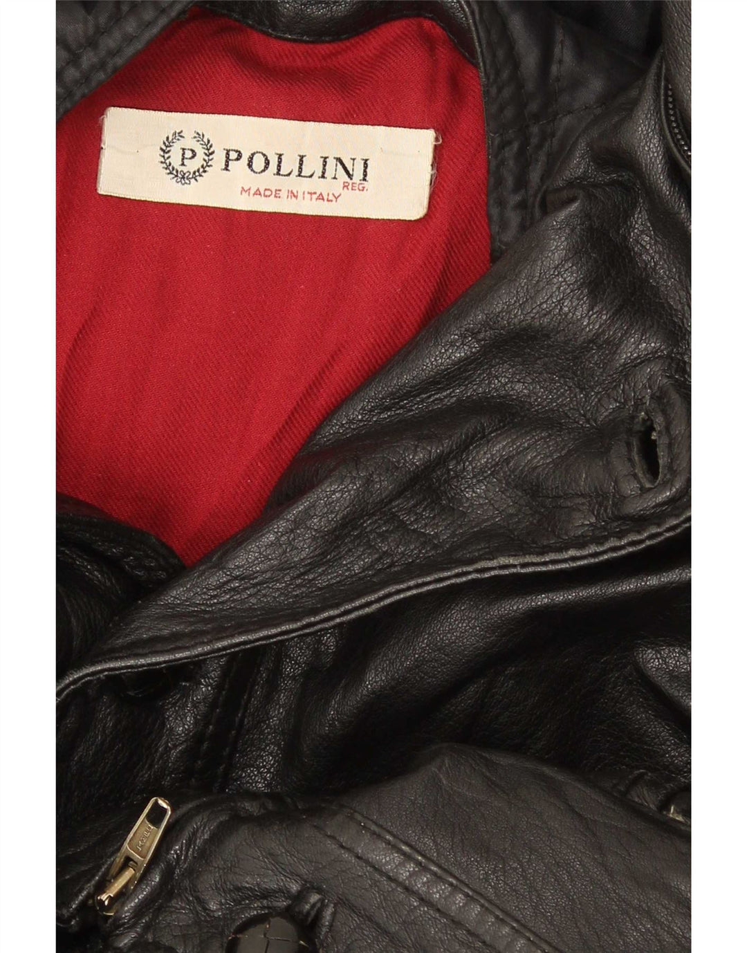 Pollini Mens Leather Jacket UK 40 Large Black