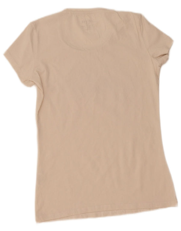 Guess Womens Graphic T-Shirt Top UK 12 Medium White Cotton