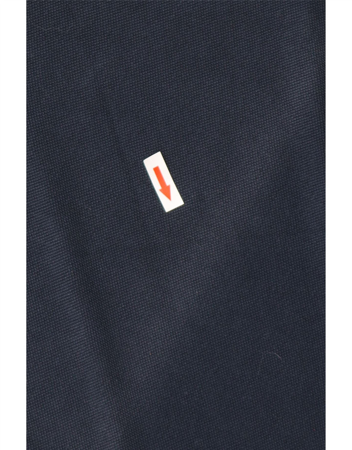 Fred Perry Mens Long Sleeve Polo Shirt Medium Navy Blue Cotton