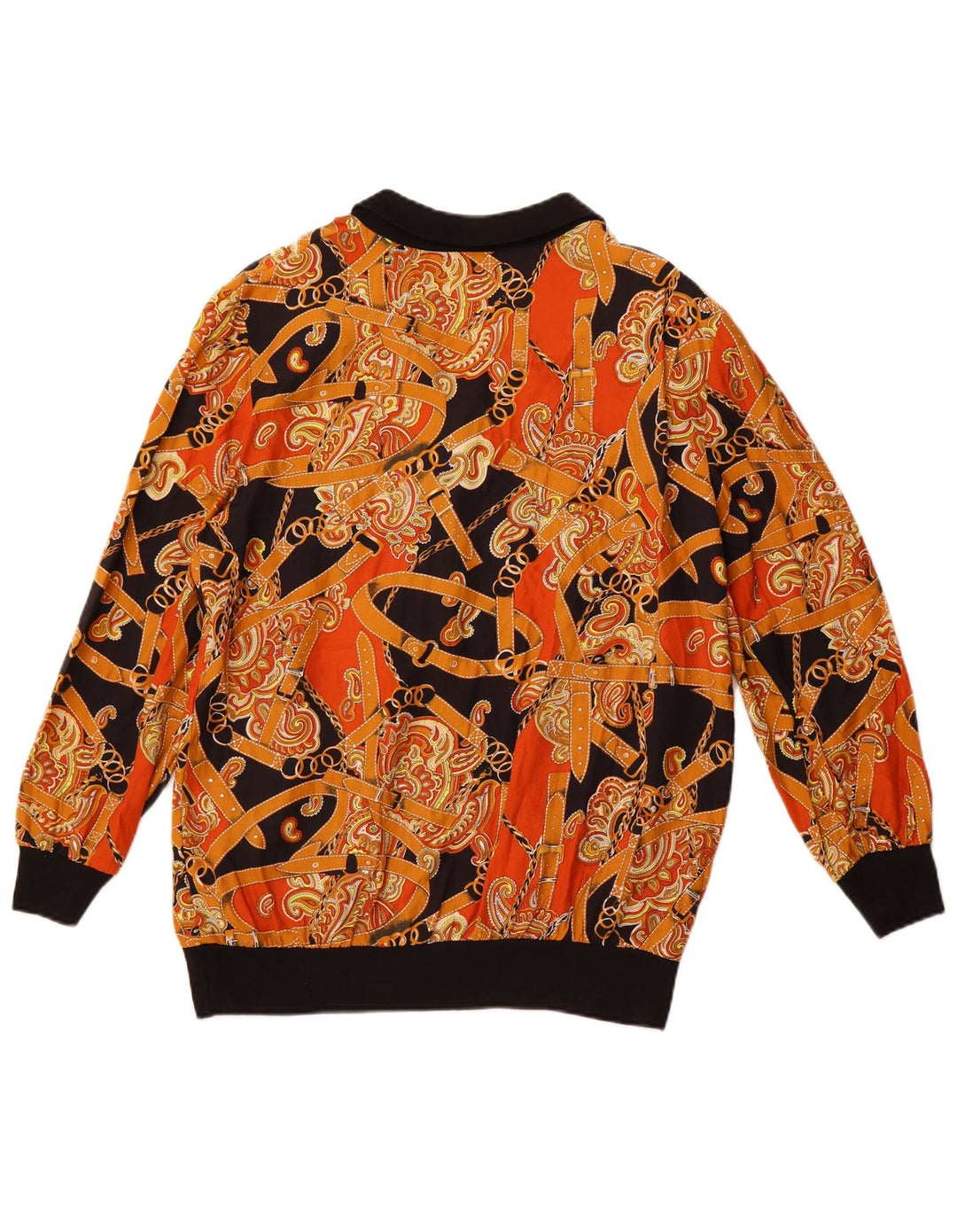 VINTAGE Womens Abstract Pattern Pullover Shirt Blouse IT 50 XL Orange