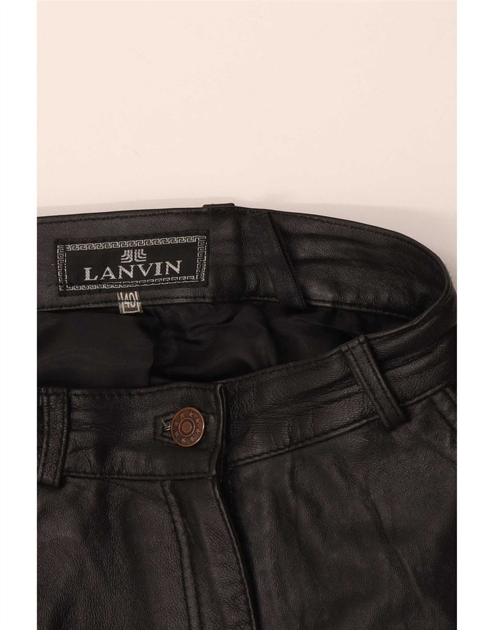 Lanvin Womens Leather Trousers IT 40 Small W28 L27 Black