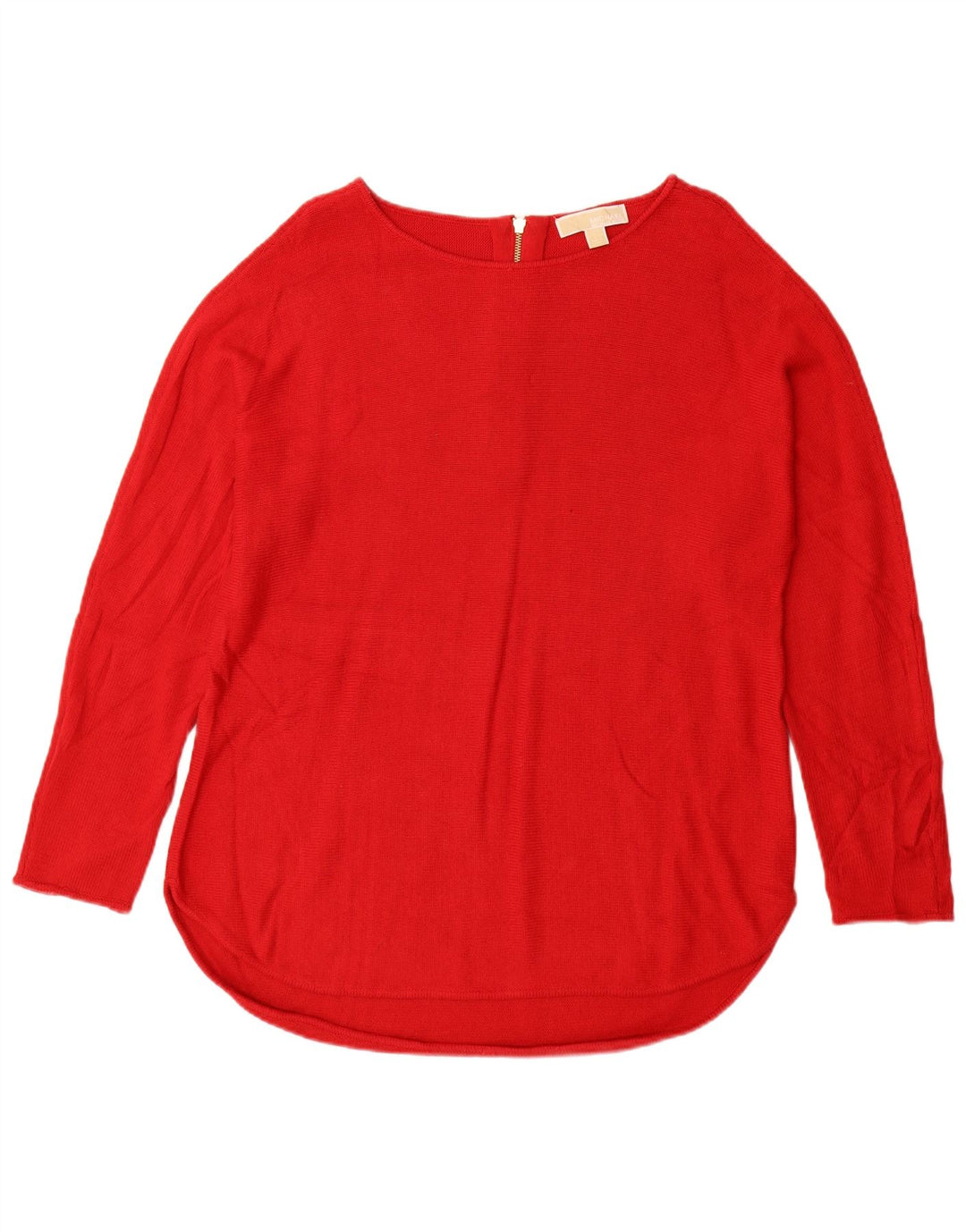 MICHAEL KORS Womens Boat Neck Jumper Sweater UK 16 Large Red Cotton