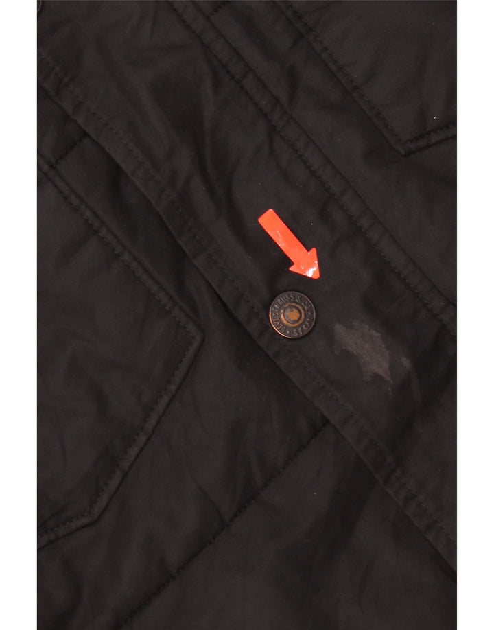 Levi's Mens Hooded Padded Jacket UK 38 Medium Black Cotton