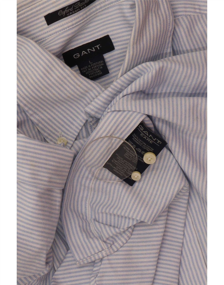 Gant Mens Shirt Large Blue Striped Cotton