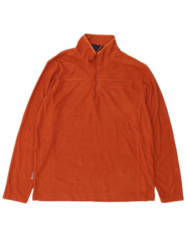 MOUNTAIN WAREHOUSE Mens Zip Neck Sweatshirt Jumper Medium Orange Polyester